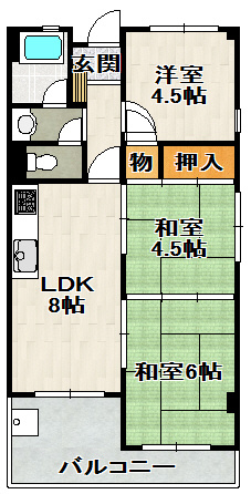宝塚グリーンハイツⅠの間取り