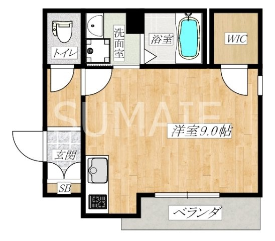 シャーメゾン宮町の間取り|9.0帖　1R☆彡