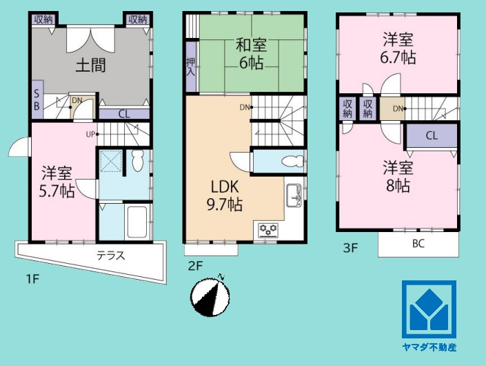 西宮市南越木岩町の間取り