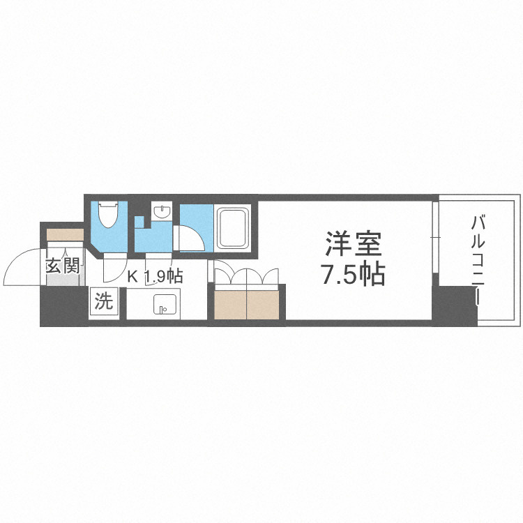 大阪市淀川区宮原２丁目の賃貸マンションの間取り