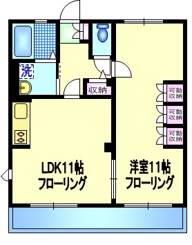 Ｖｉｖｒｅ　ヴィーブルの間取り|★可動収納を動かして洋室１１帖の１ＬＤＫとしても利用可能♪★