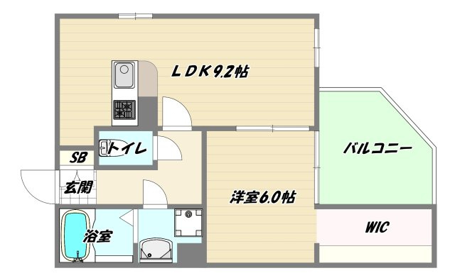 大阪市淀川区西中島２丁目の賃貸マンションの間取り