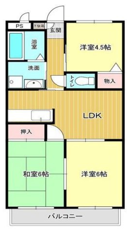 【間取り】 | ヴィラ橋本東 | 3LDKは、リビングダイニングキッチンと3つの居室がある間取り。ファミリー層に非常に人気の高い間取りで、広々としたリビングで家族団らんを楽しみ、個室でプライベートな時間も確保できるのが大きな魅力です。