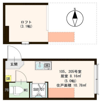 葛飾区新小岩３丁目のアパートの間取り