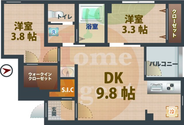 【間取り】 | PERSICA　NAKANO | 2DKのお部屋です。