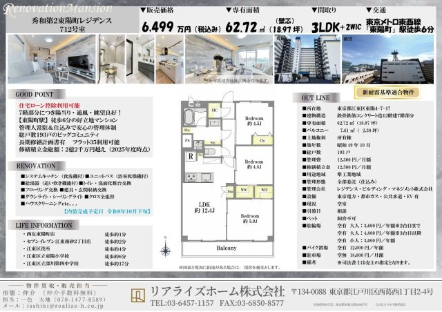 秀和第二東陽町レジデンス（7階部分）／仲介手数料無料／新規フルリノベーションのその他