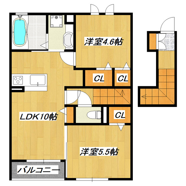 グランド　パレス　オクドの間取り|２ＬＤＫの間取りです。