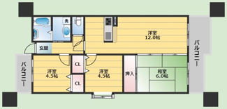 【間取り】 | カルム西野Ⅱ