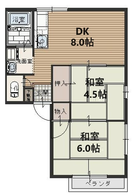 岸ハイツの間取り