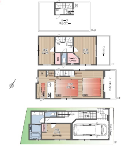 品川区上大崎　新築戸建A号棟の間取り