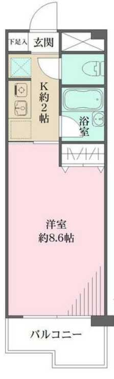 精養堂アパートメンツ　駅近　オートロック　バストイレ別の間取り