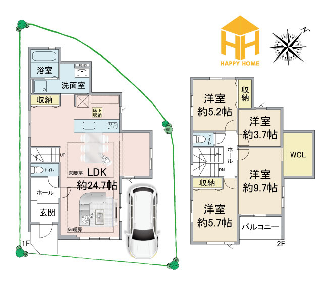 KEIAI GRACE上ケ原六番町新築一戸建て│4LDK+駐車1台可の間取り|※現況と図面が異なる場合現況を優先いたします。