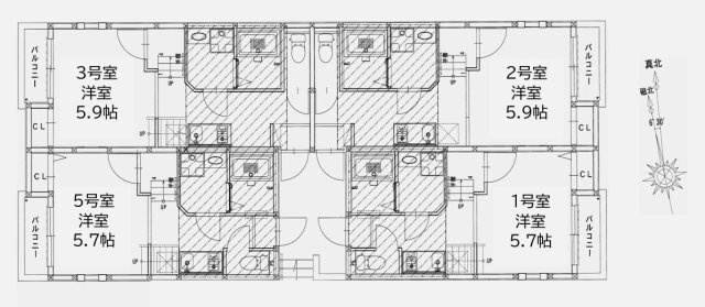 【間取り】 | Creo筥松 | ５号室の間取りをご確認ください