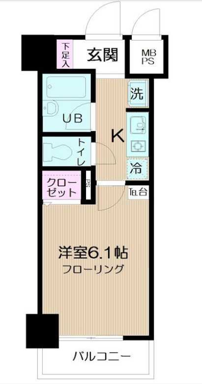 日神パレステージ三軒茶屋第2　分譲賃貸　室内洗濯機置場　オートロックの間取り