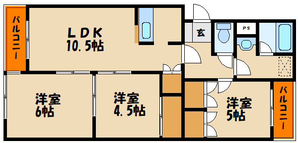 コーポ大津和の間取り