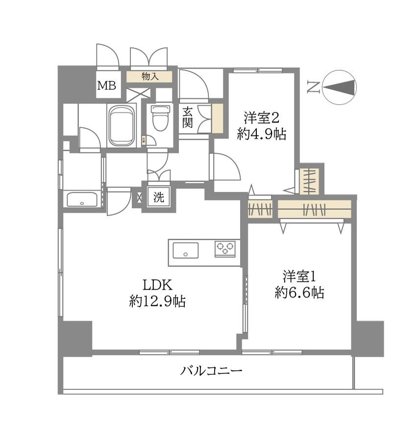 ハイツ本山の間取り