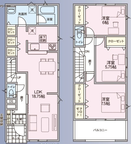 秋田市保戸野桜町第1の間取り