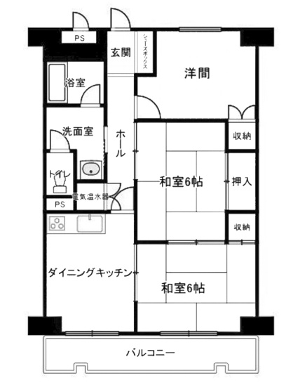 【間取り】 | 桂ガーデンハイツ | 専有面積54.81㎡