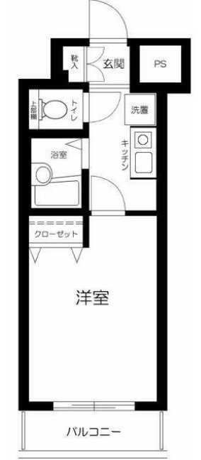 メインステージ三軒茶屋　分譲賃貸　オートロック　バストイレ別の間取り