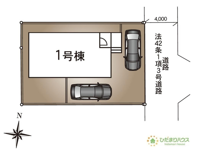 【区画図】 | つくばみらい市伊奈東第12　新築戸建 | ご家族でお車に乗る方に！駐車場2台分あります！