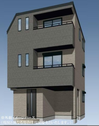 北区栄町 限定1棟の外観パース|イラストは図面を基に起こしたもので実際のものとは多少異なる場合がございます