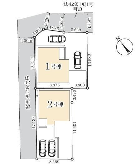 杉戸町杉戸１期　新築一戸建て　02　リーブルガーデンの区画図|全２棟