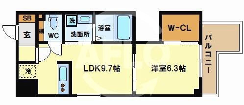 パウゼ堺筋の間取り|パウゼ堺筋　ウォークインクローゼット付