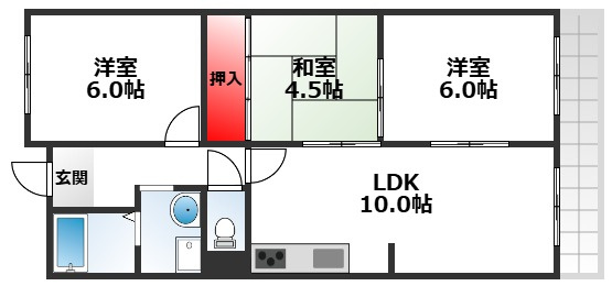 ガーデンフラットカメリアの間取り