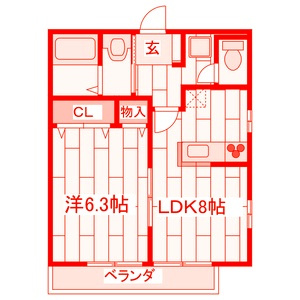 ビラ堀ノ内の間取り|人気の1LDK