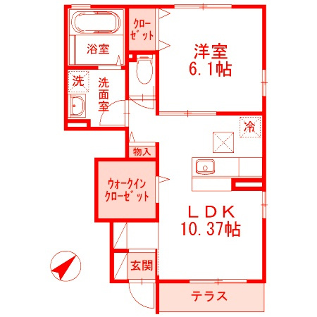 藤沢市鵠沼松が岡４丁目のアパートの間取り