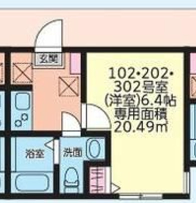 グランメゾン弘明寺の間取り|間取図　１０２号室
