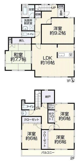 越谷市中島 中古戸建の間取り
