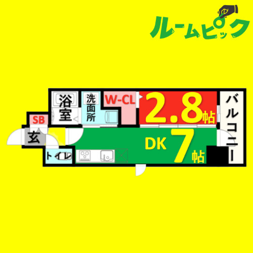 エステムコート名古屋新栄Ⅱアリーナ　名古屋市賃貸　仲介手数料無料の間取り