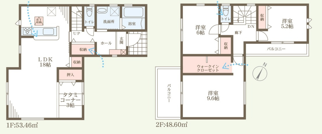 富田林市廿山　第2期　新築一戸建ての間取り|1号地
