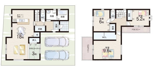 ◆富田林市廿山　第2期　新築一戸建ての間取り|1号地