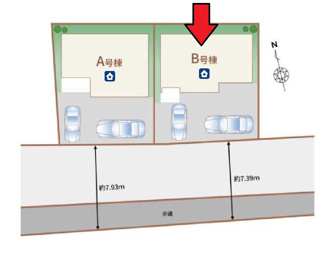 【区画図】 | 府中市南町5丁目新築戸建 | B区画。