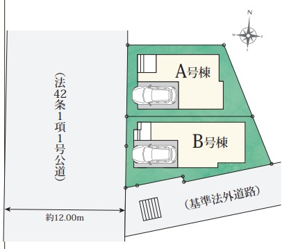 西宮市一ケ谷町　新築一戸建ての区画図|全2区画