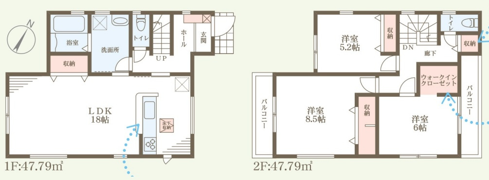 富田林市廿山　第2期　新築一戸建ての間取り|2号地