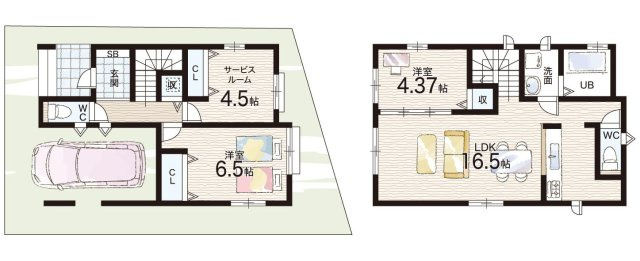 ■西宮市一ケ谷町　新築一戸建ての間取り|A号地