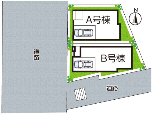 ■西宮市一ケ谷町　新築一戸建ての区画図|全2区画