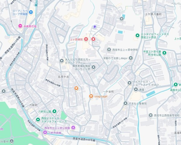 西宮市一ケ谷町　新築一戸建ての地図