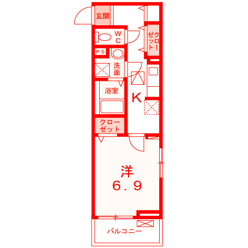 藤沢市湘南台５丁目のアパートの間取り