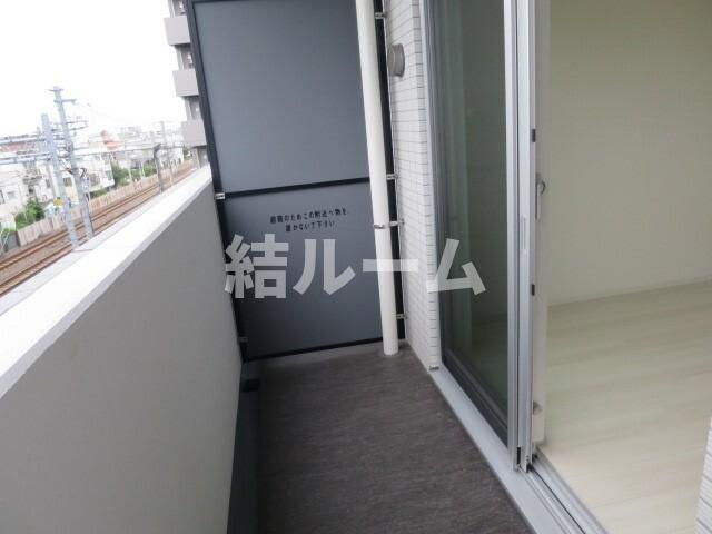 北区栄町の賃貸マンションのバルコニー