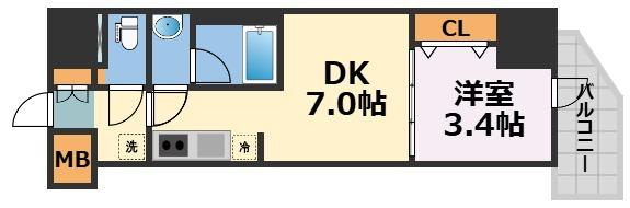 コンフォリア・リヴ天王寺寺田町ソルテラスの間取り