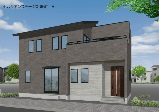 セルリアンステージ 周南市新堤町の外観パース|A棟
完成予想図（パース）