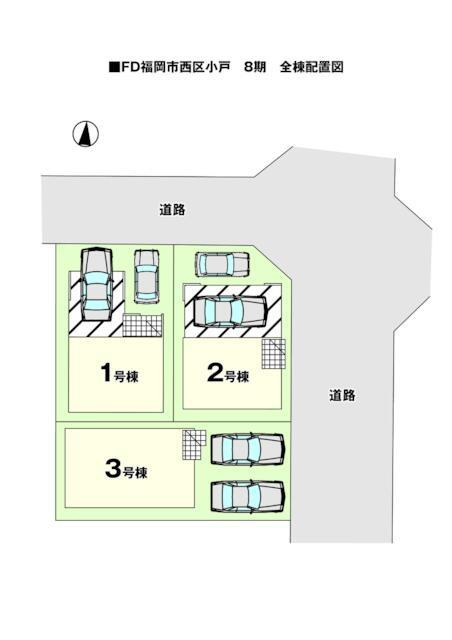 福岡市西区小戸３丁目の新築一戸建の区画図