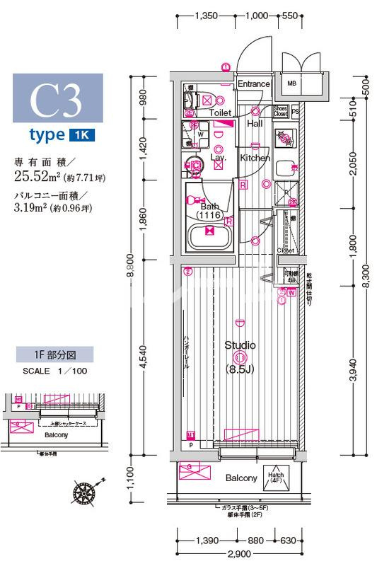 板橋区成増１丁目の賃貸マンションの間取り