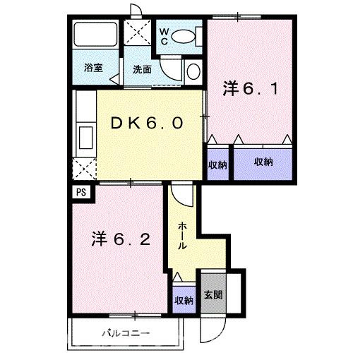 【間取り】 | パレス・ニュールミネⅡ　Ａ