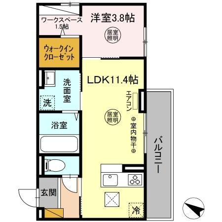 ウエスト・パーク　Aの間取り