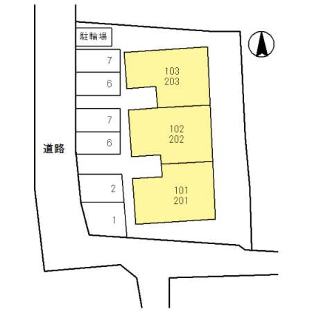 エトワール安朱Ⅱの区画図